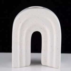 White Rainbow Arch Ceramic Flower Bud Vase